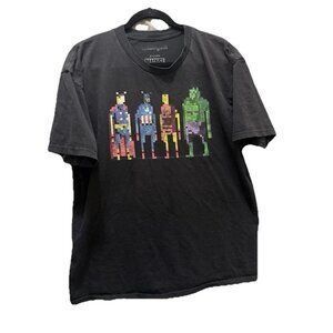Marvel Team Group Shot Superheroes Roblox Black T-Shirt Men’s Size XL HOLE